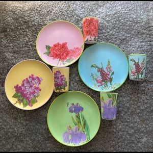 Beautiful Melamine Plates & Tumbler Set - FLOWERSHOW